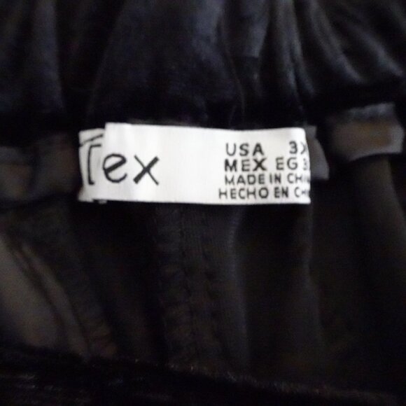 Dex Plus Velvet Pants Women's Plus Size 3X Black Paisley Textured - Picture 8 of 11